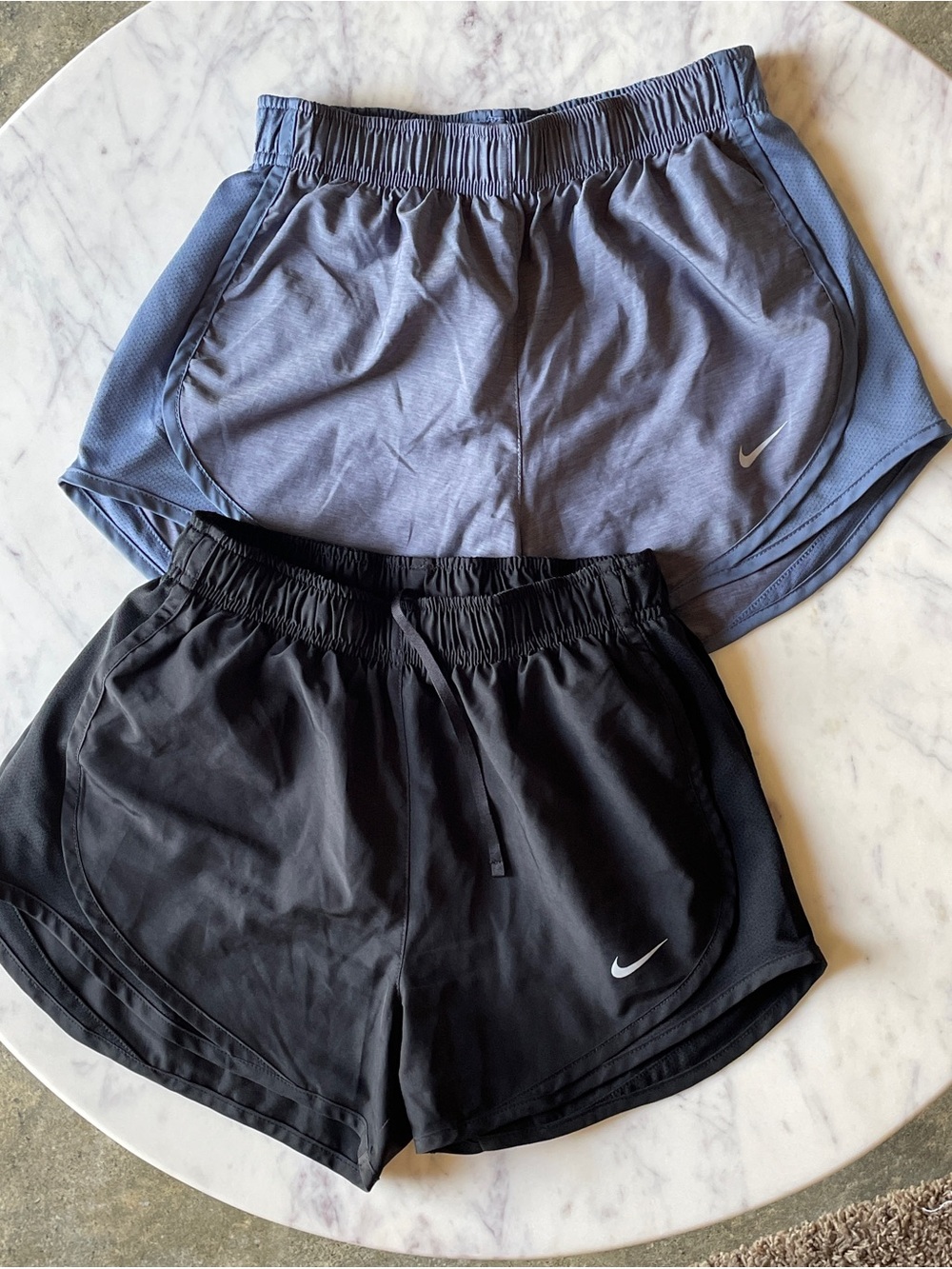 Pair of Nike Women’s Athletic Shorts - Black & Slate Blue